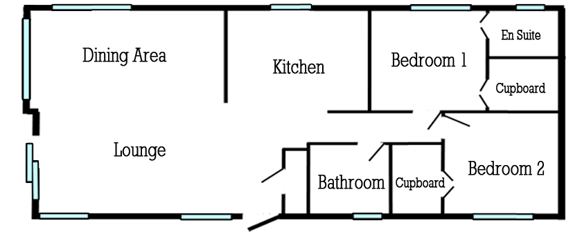 Willerby Clearwater 2018 Floor Plan Illustration of Floor Plan for a Brand New Willerby Clearwater on Oakmere Lodge Park